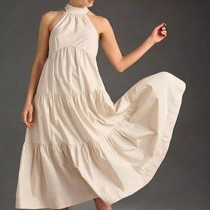 Maeve/Anthrologie Tiered Halter Midi Dress